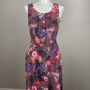 Vintage Whimsygoth 90s Maggie London Dress Size 4 Petites Silk Floral Belted